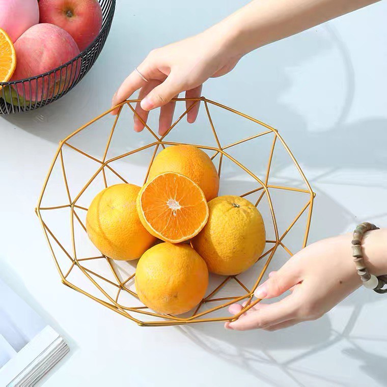 Metal fruit plate 27 cm gold s