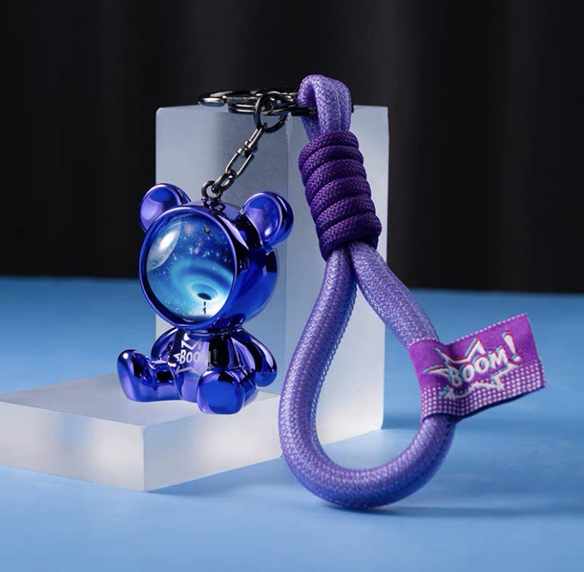 Keychain space bear purple