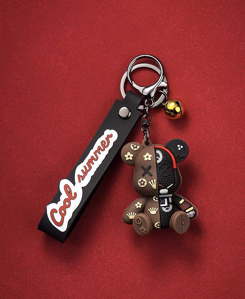 Porte-clés ours noir et marron