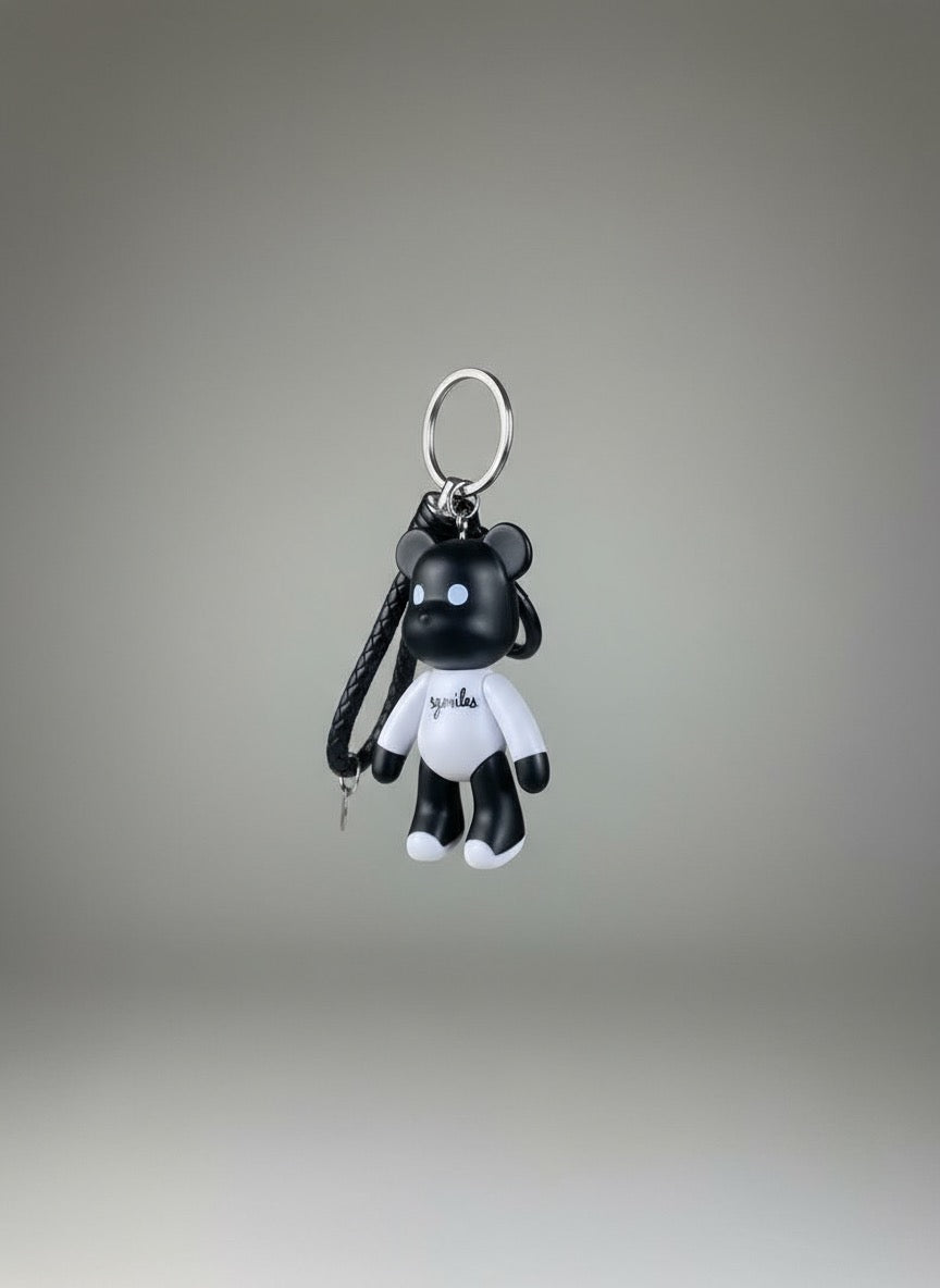 Black White Bear Keychain
