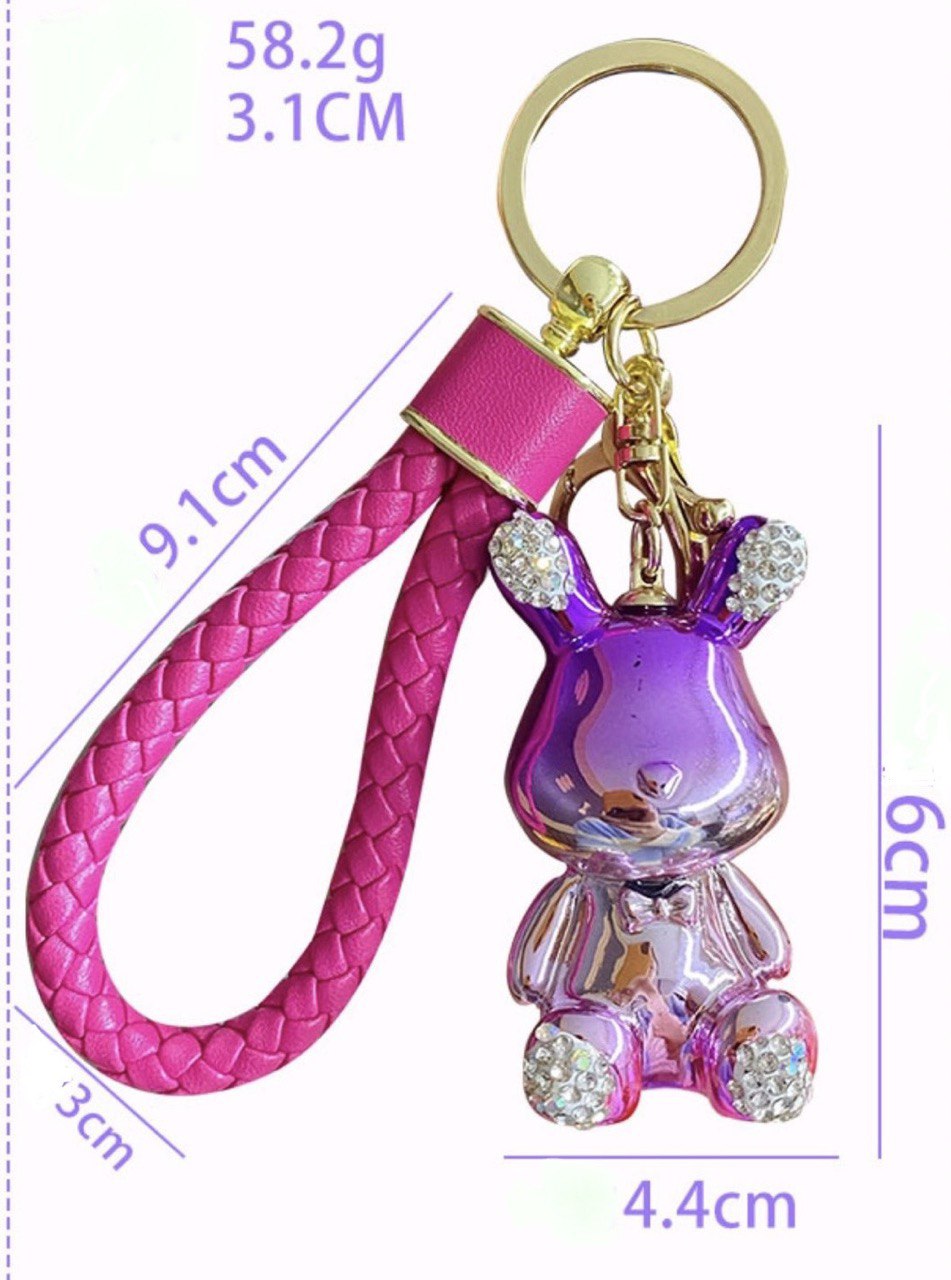 Keychain rabbit red shine