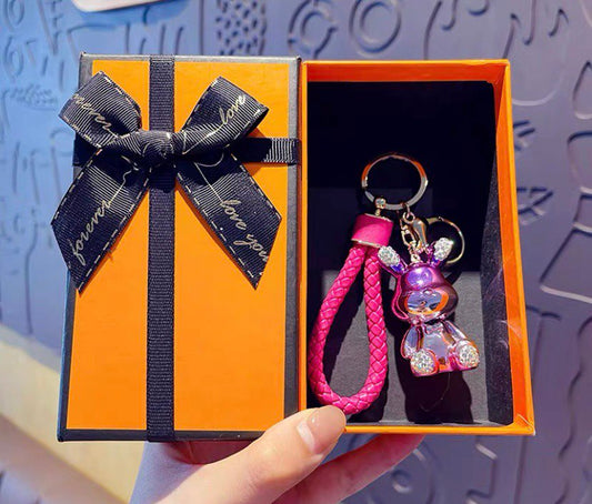 Keychain rabbit red shine