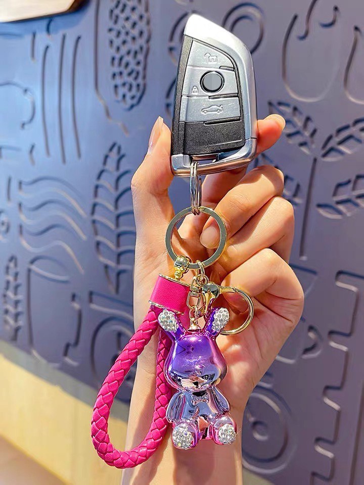 Keychain rabbit red shine