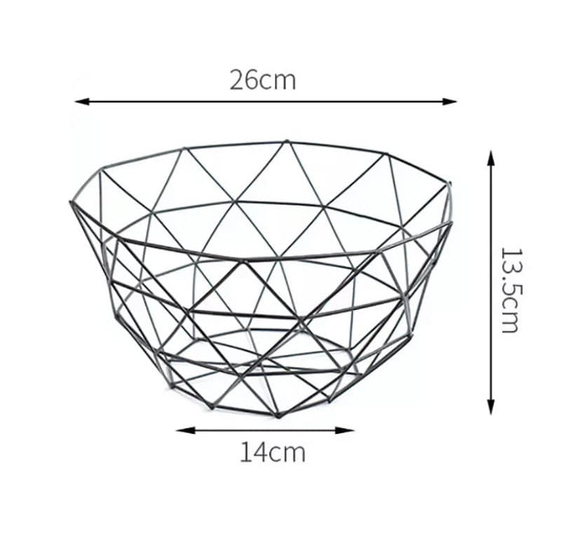 Metal fruit plate, fruit basket 26 cm black