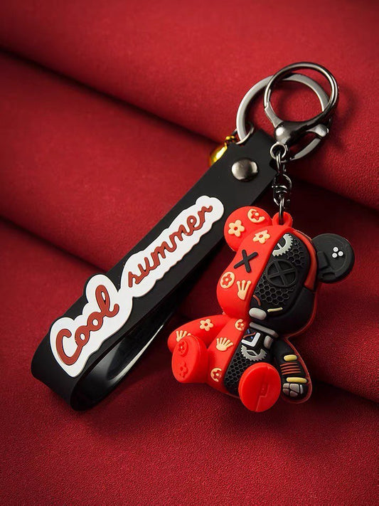 Keychain bear black and red