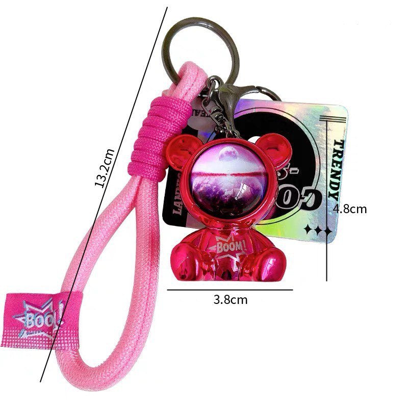 Porte-clés ours de l'espace rouge