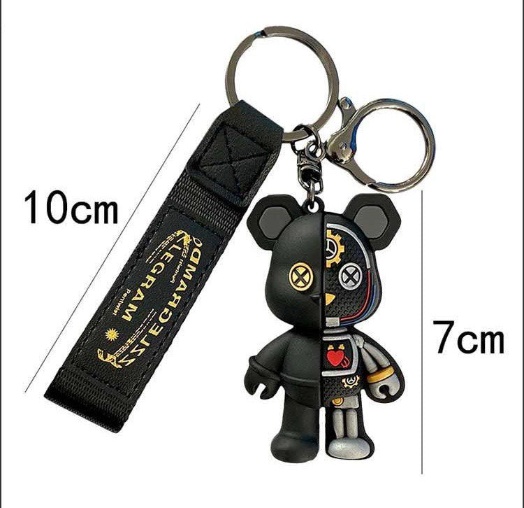 Bracelet pour clé Bearbrick noir, bracelet pour sac à main