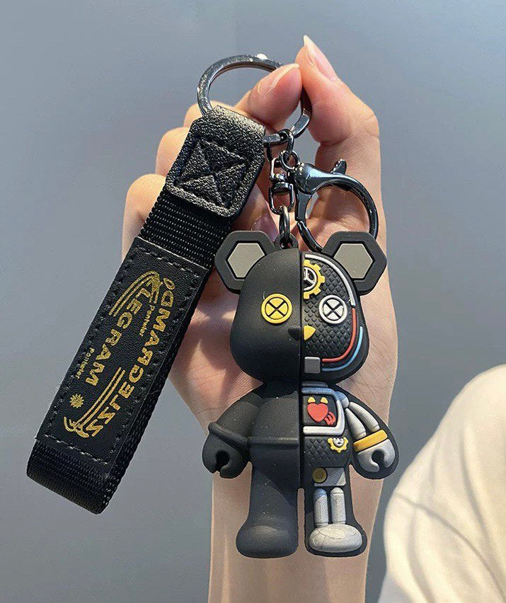 Bracelet pour clé Bearbrick noir, bracelet pour sac à main