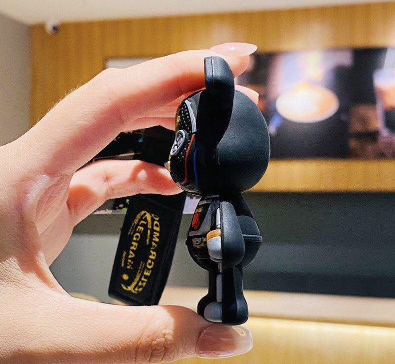 Bracelet pour clé Bearbrick noir, bracelet pour sac à main