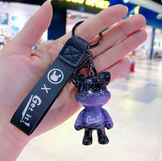 Keychain star cat purple