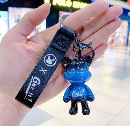 Keychain star cat blue