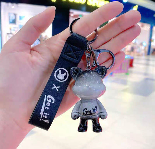 Keychain star cat black