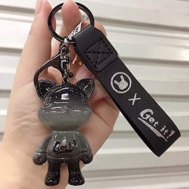 Keychain star cat black