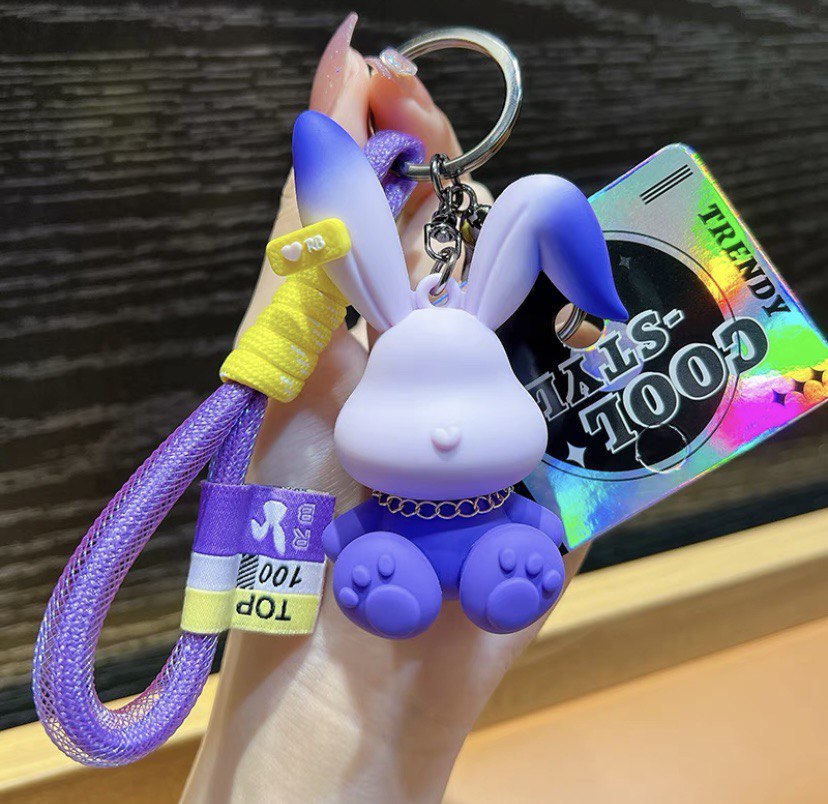 Keychain rabbit purple