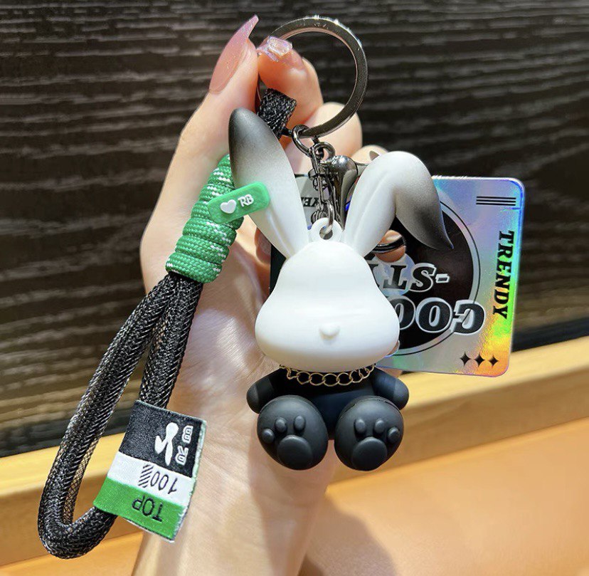 Keychain rabbit black