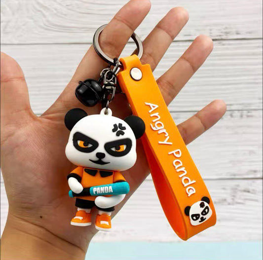 Keychain angry panda orange