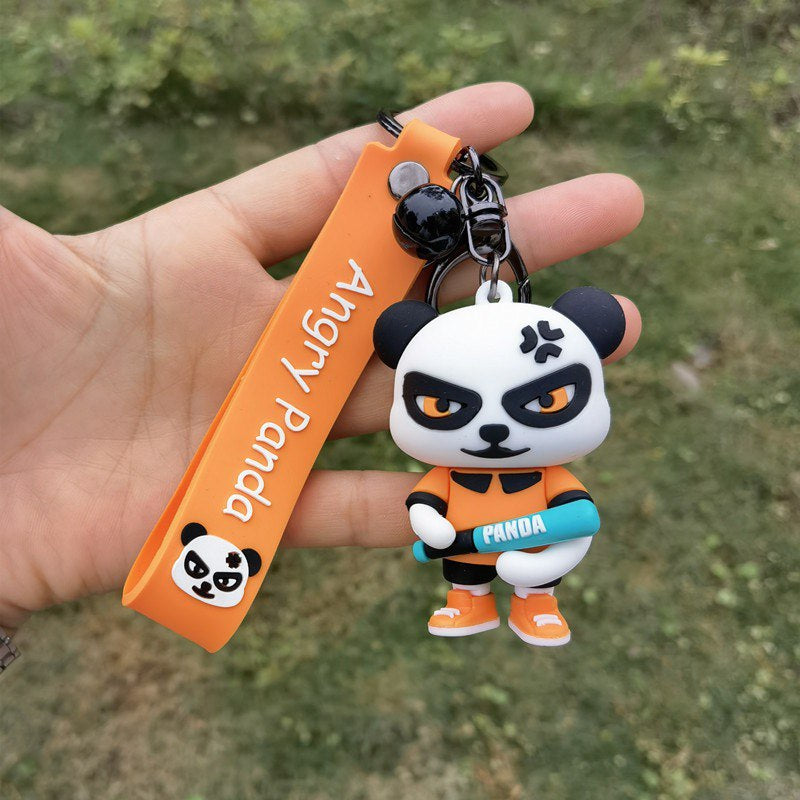 Keychain angry panda orange
