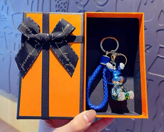 Keychain rabbit blue shine