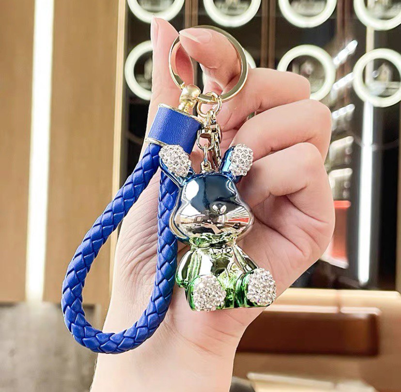 Keychain rabbit blue shine