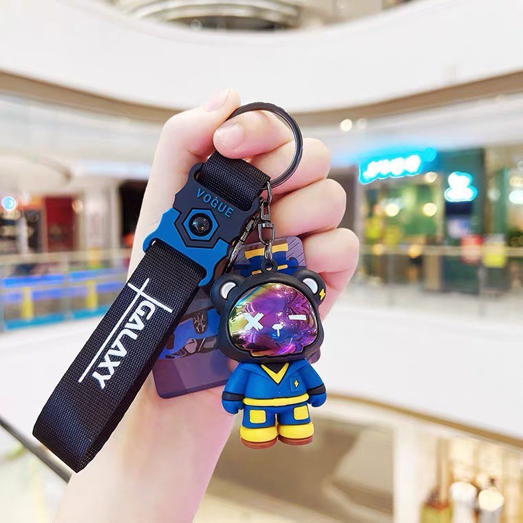 Keychain cool bear blue and yellow