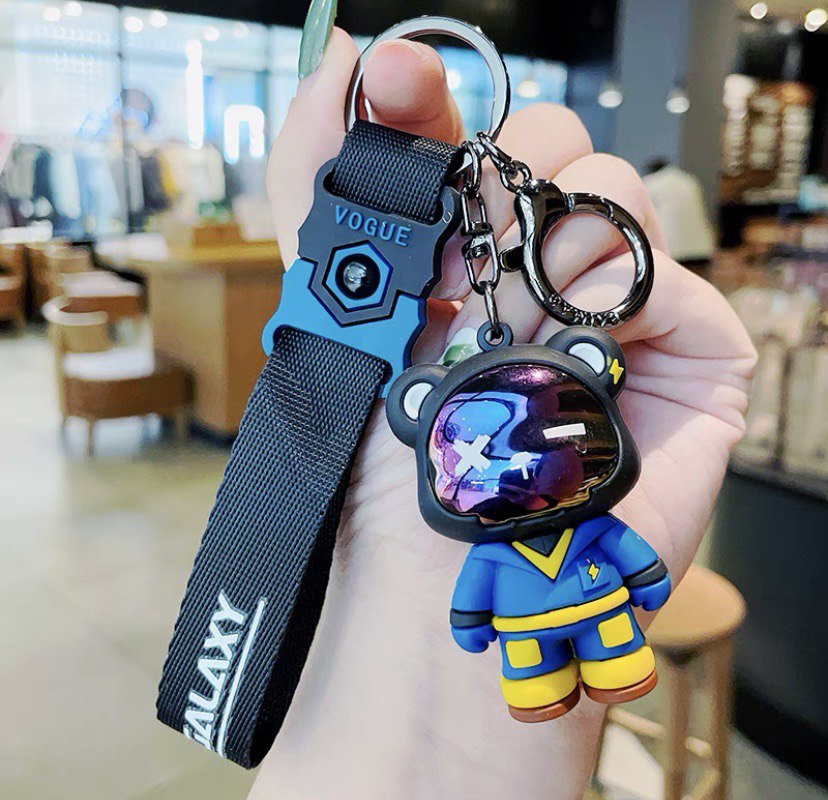 Keychain cool bear blue and yellow