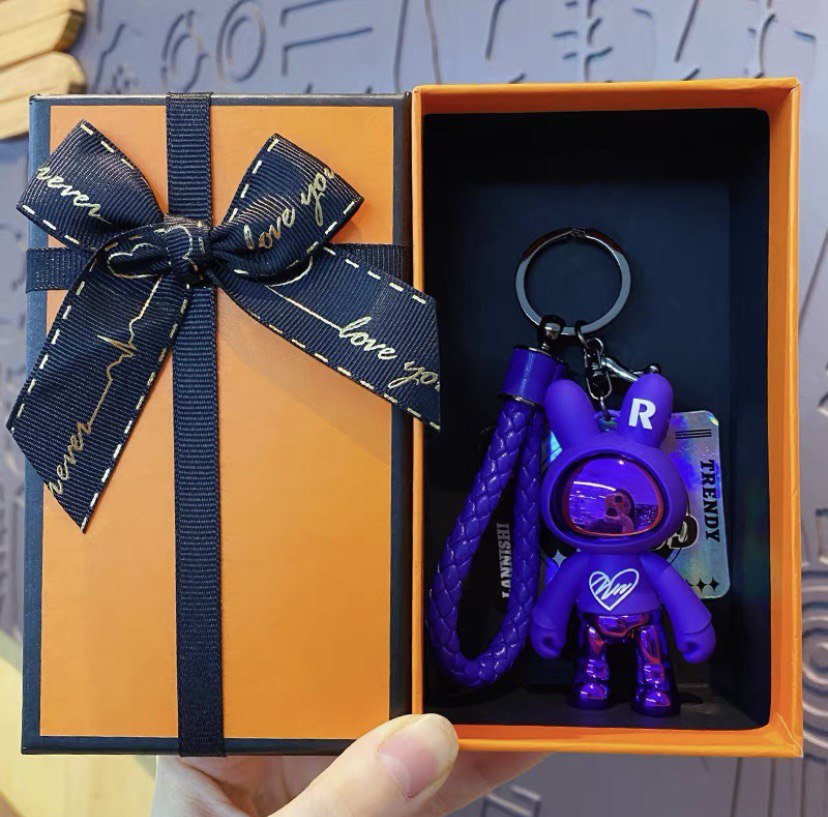Keychain space rabbit purple