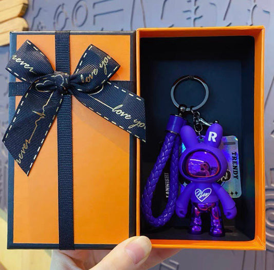 Keychain space rabbit purple