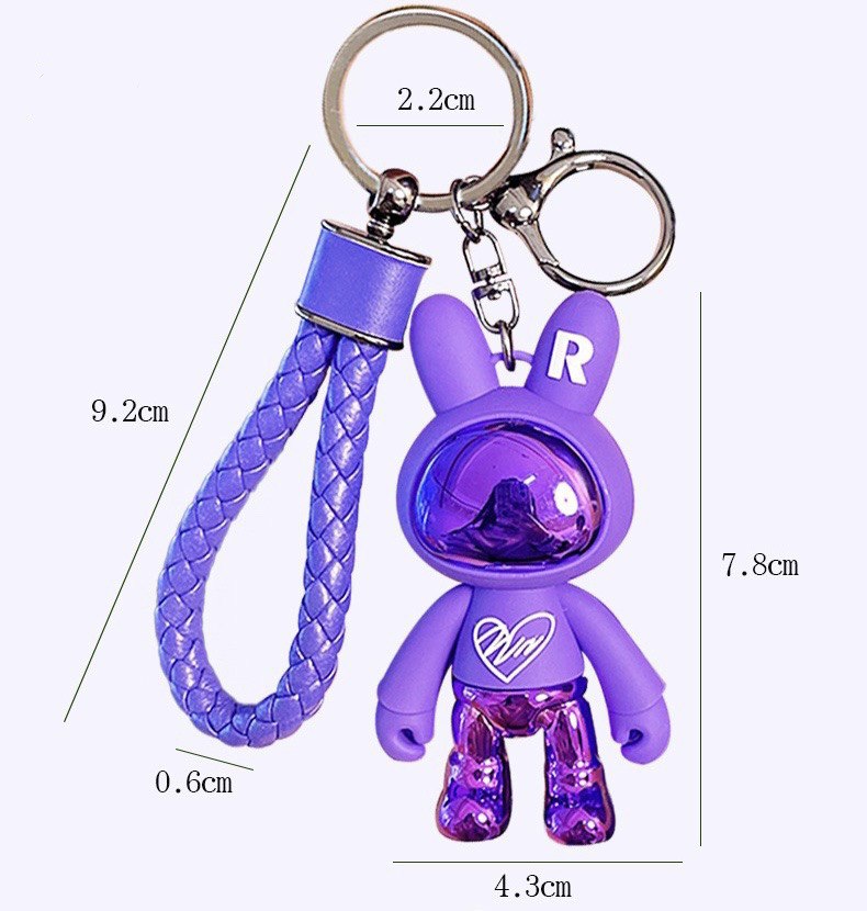 Keychain space rabbit purple