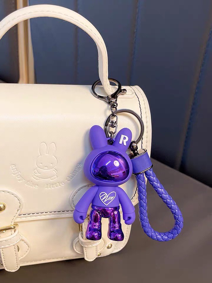 Keychain space rabbit purple