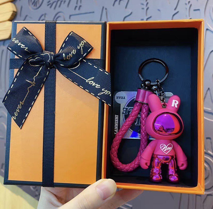 Keychain space rabbit red