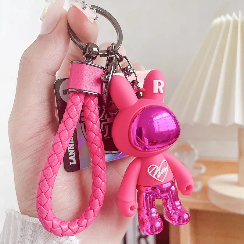 Keychain space rabbit red