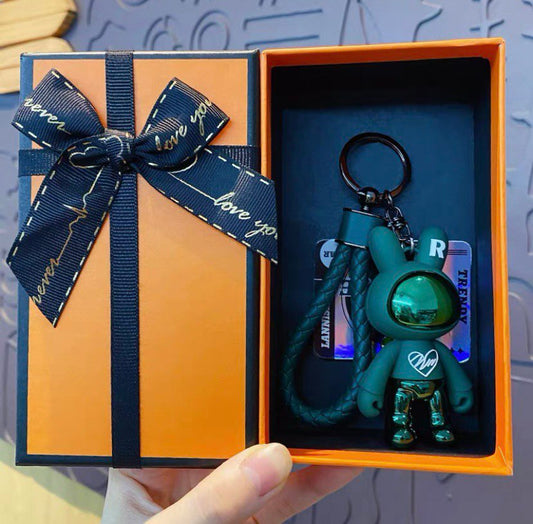 Keychain space rabbit green