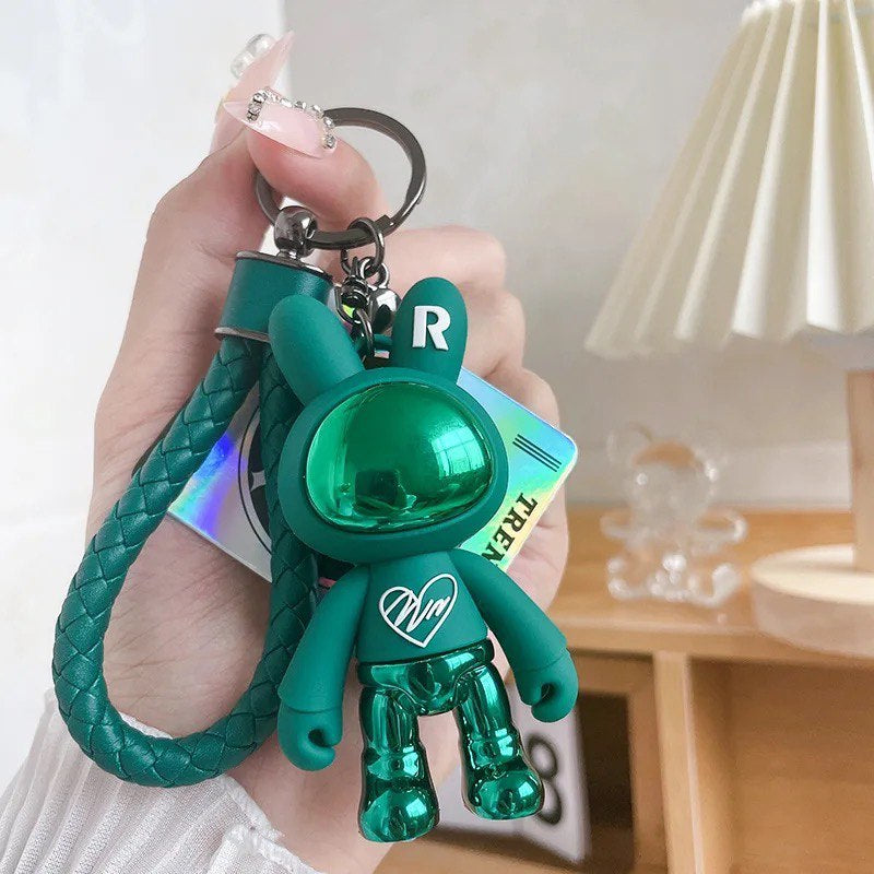 Keychain space rabbit green