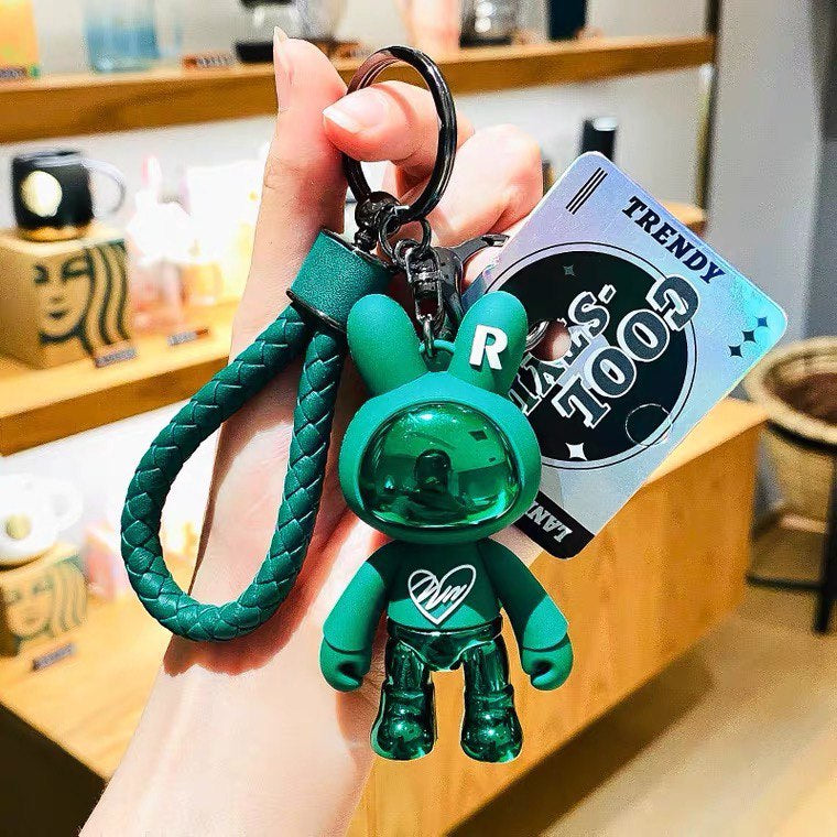 Keychain space rabbit green