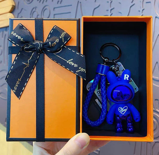 Keychain space rabbit blue