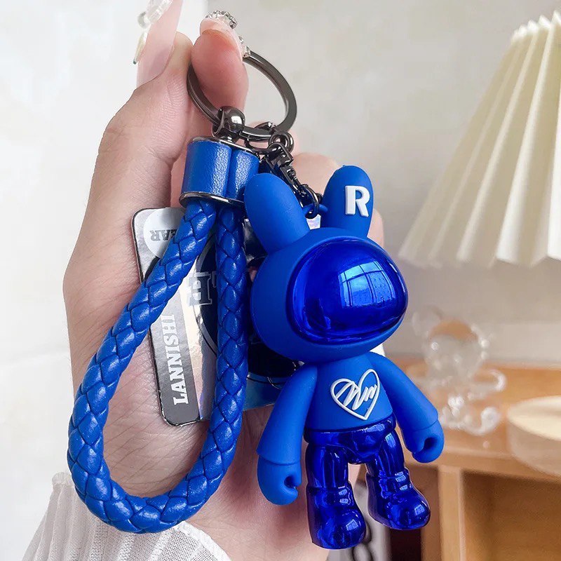 Keychain space rabbit blue