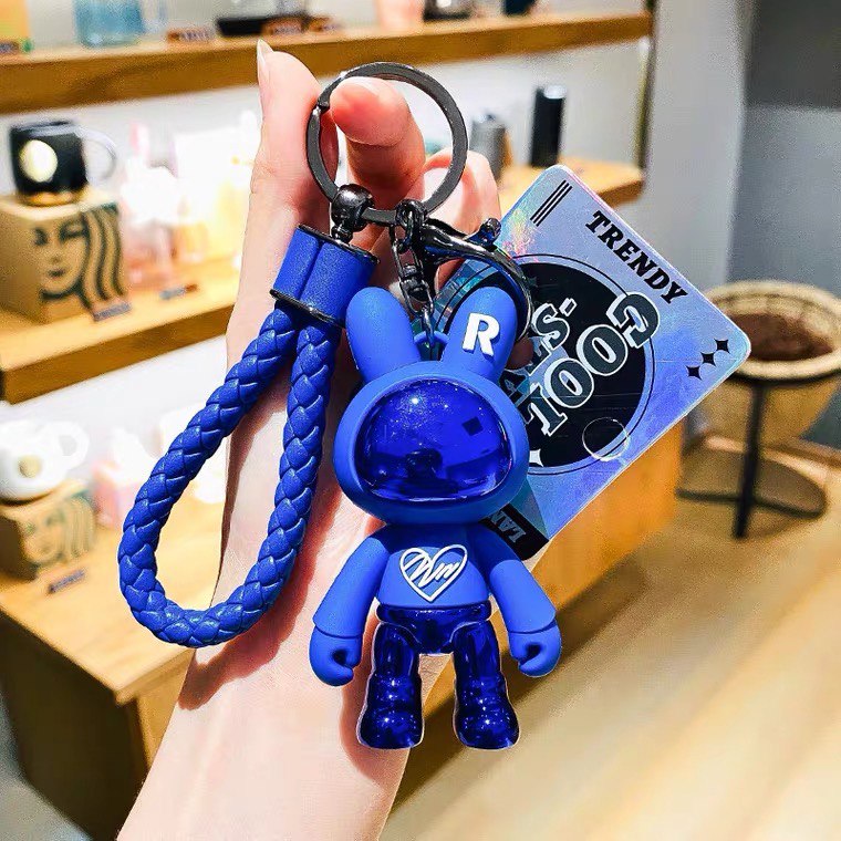 Keychain space rabbit blue