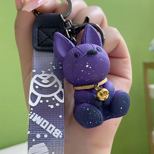 Keychain Bulldog purple