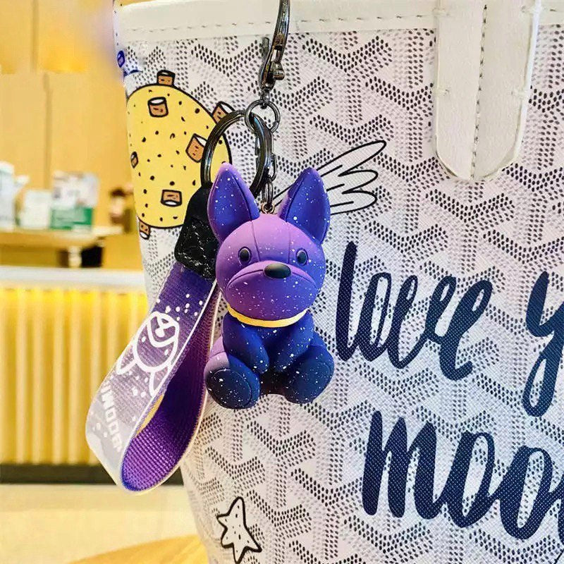 Keychain Bulldog purple