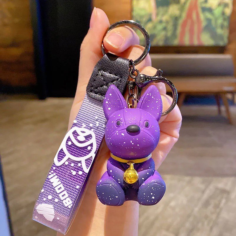 Keychain Bulldog purple