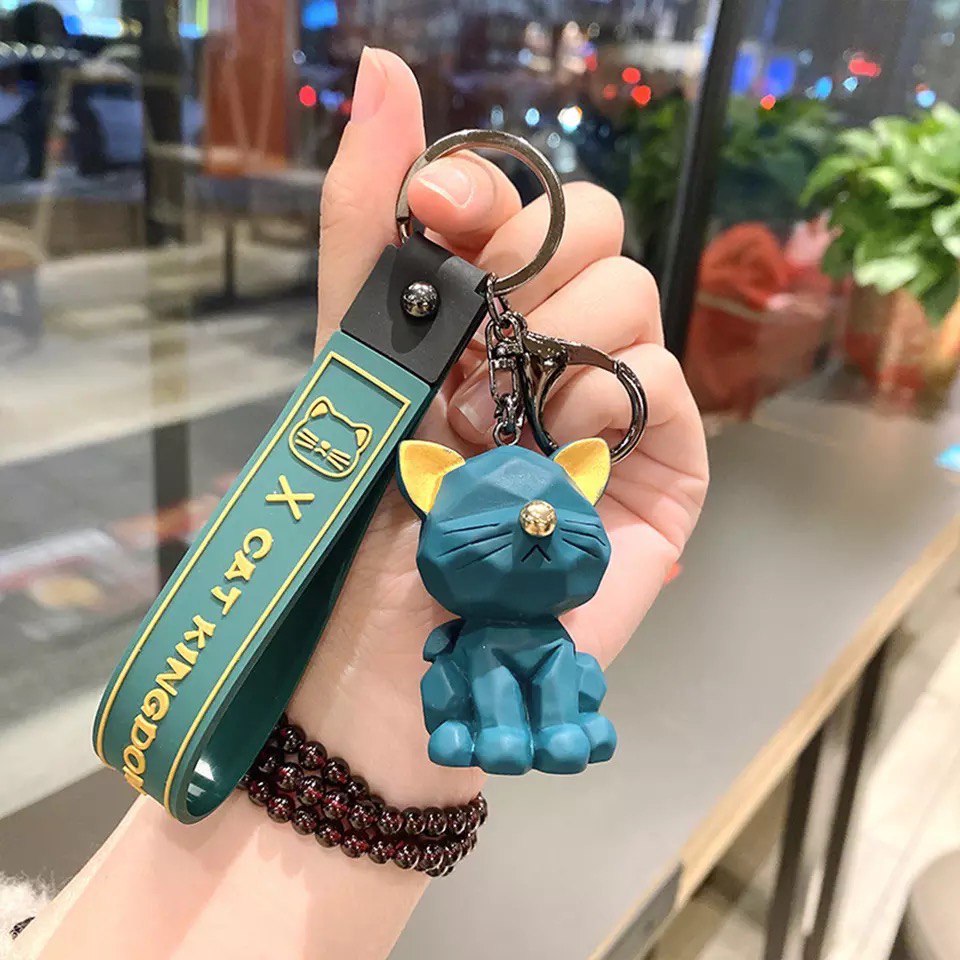 Keychain cat green