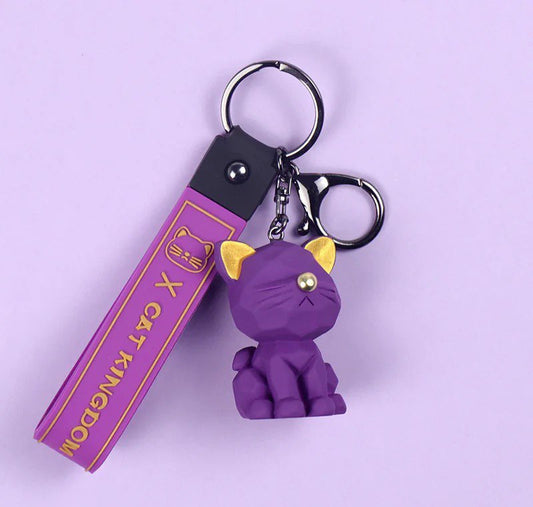 Keychain cat purple