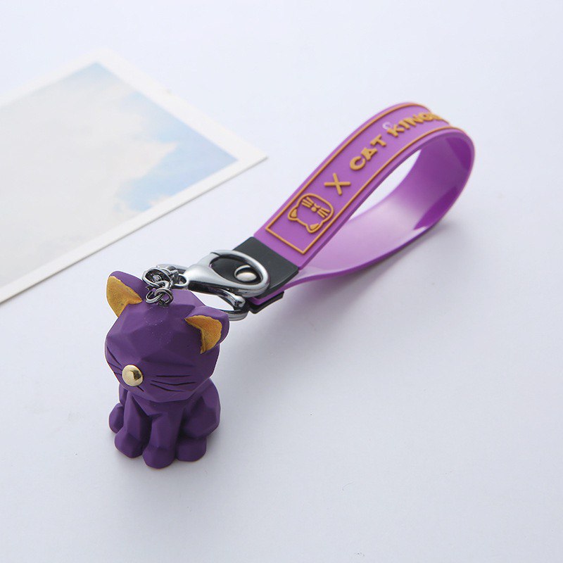 Keychain cat purple