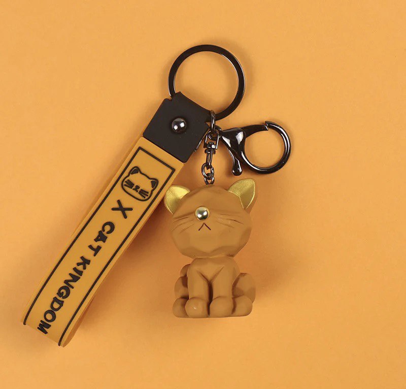 Keychain cat orange