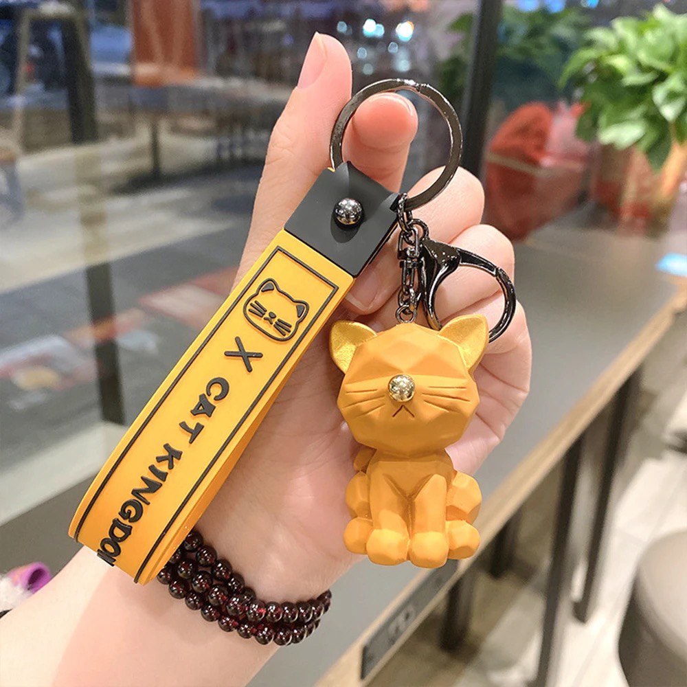 Keychain cat orange