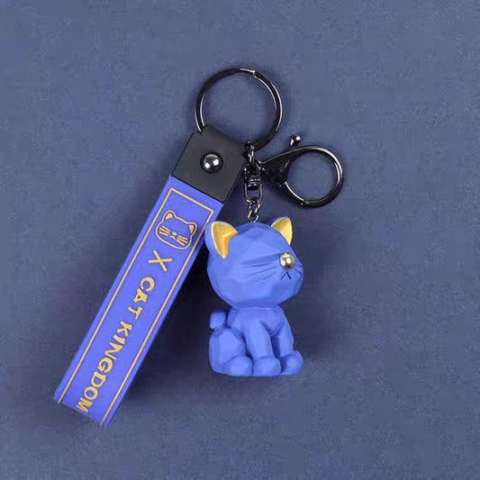 Keychain cat blue