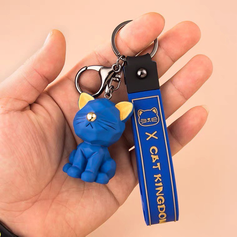Keychain cat blue