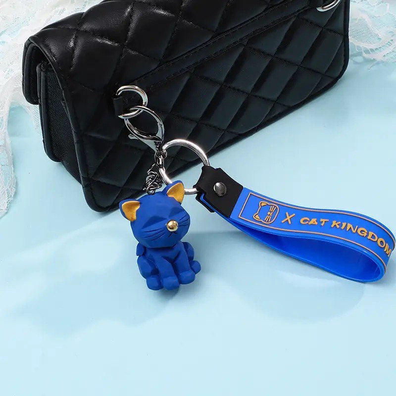 Keychain cat blue