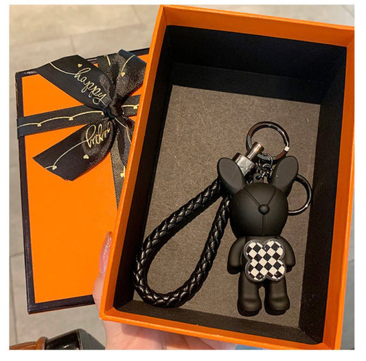 Keychain black rabbit with spinner