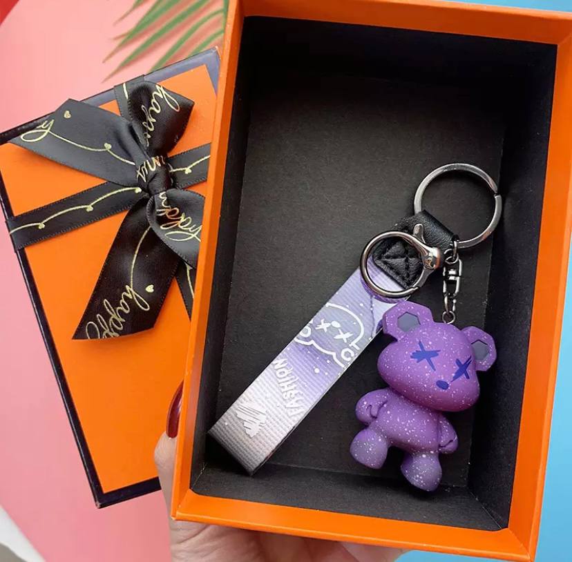 Keychain bear purple